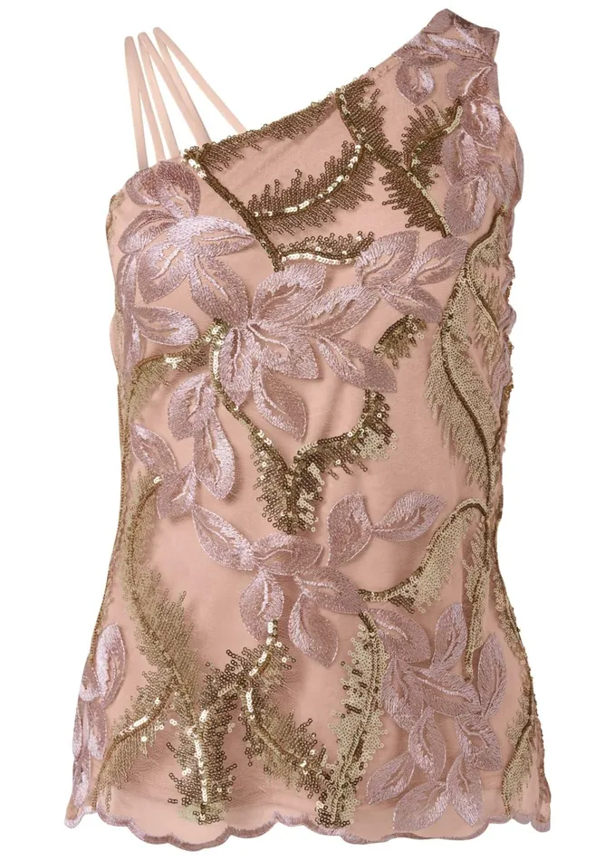 EMBROIDERED FLORAL BLOUSE Blush Women VENUS Night Out Tops