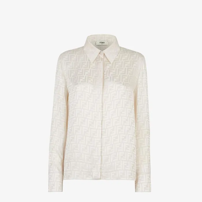 Fendi Coordinated Sets Shirt White FF Silk Shirt 8211 Women