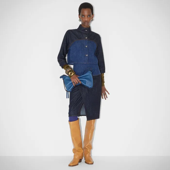 Fendi Denim Jeans Skirt Blue Twotone Denim Skirt 8211 Women