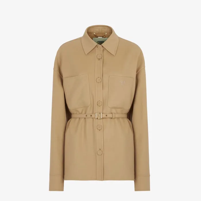 Fendi Jackets Jacket Beige Wool GoTo Jacket 8211 Women