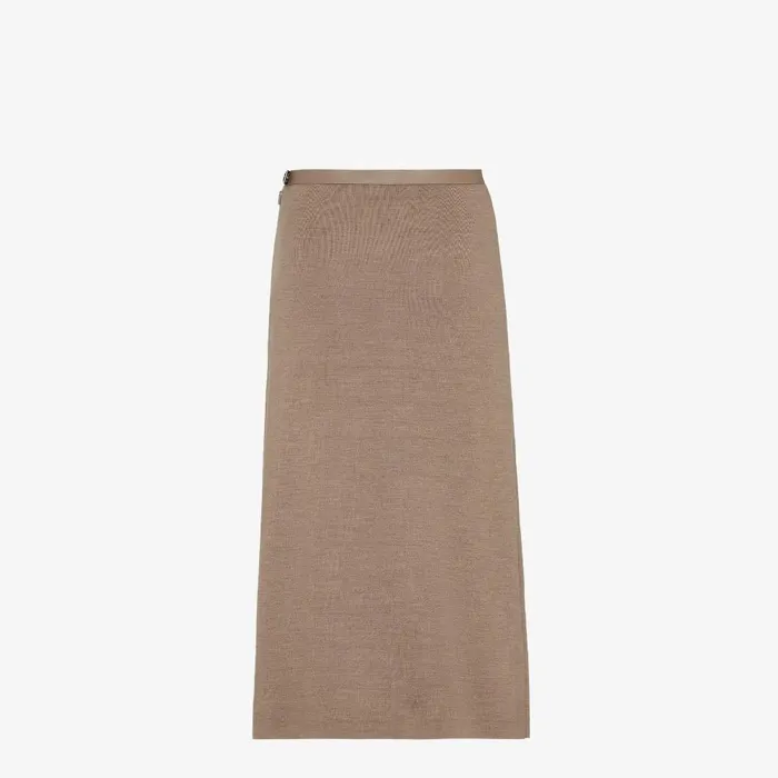 Fendi Knitwear Skirt Gray Wool Skirt 8211 Women