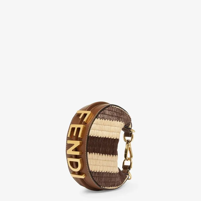 Fendi Miniature Bags Nano Fendigraphy Brown Viscose Fiber Charm 8211 Women