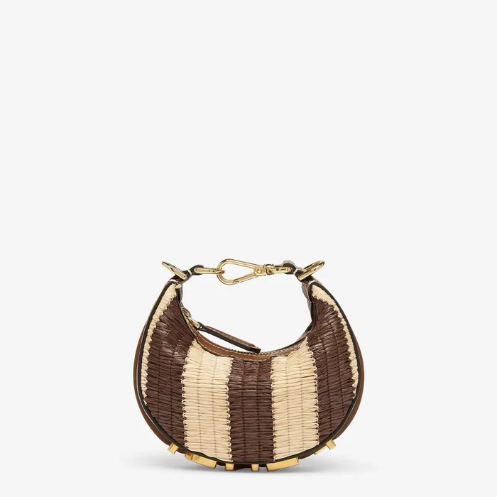 Fendi Miniature Bags Nano Fendigraphy Brown Viscose Fiber Charm 8211 Women