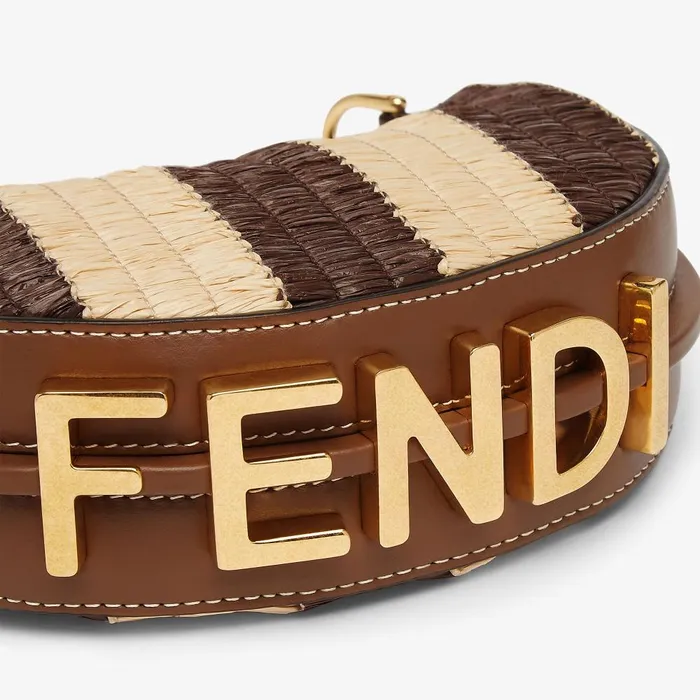 Fendi Miniature Bags Nano Fendigraphy Brown Viscose Fiber Charm 8211 Women