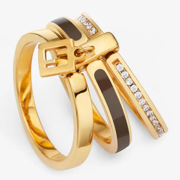 Fendi Rings Forever Fendi Ring Gold And Hazelnutcolored Metal Ring 8211 Women