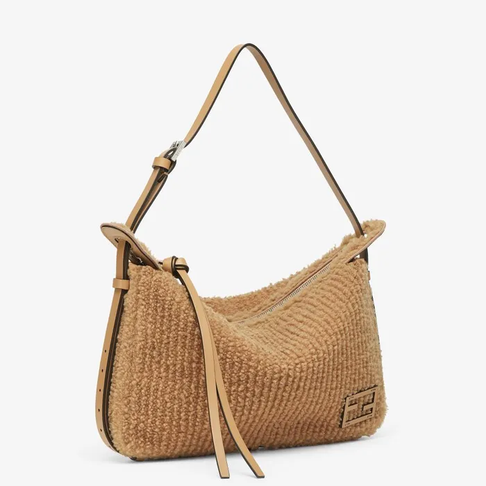 Fendi Shoulder and Crossbody Bags Simply Fendi Medium Beige Sheepskin Bag 8211 Women