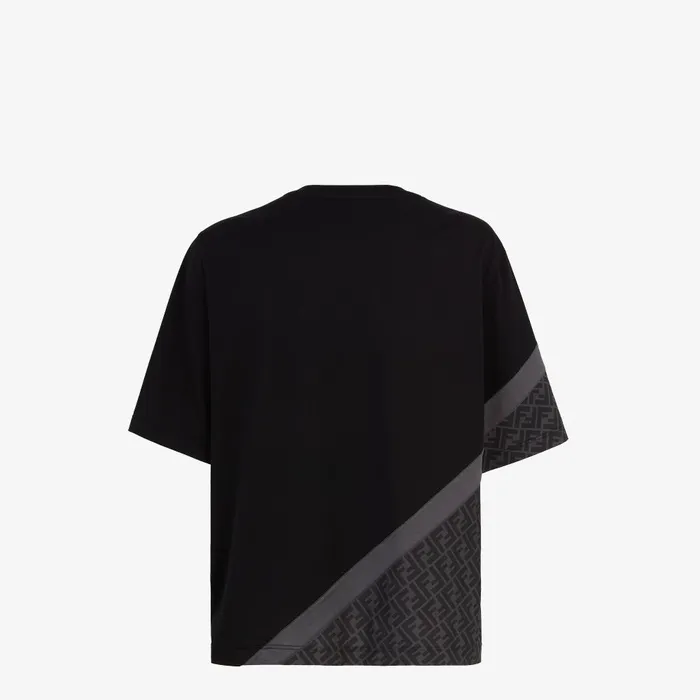 Fendi Tshirts and Polos Tshirt Black Fendi Diagonal Jersey Tshirt 8211 Men