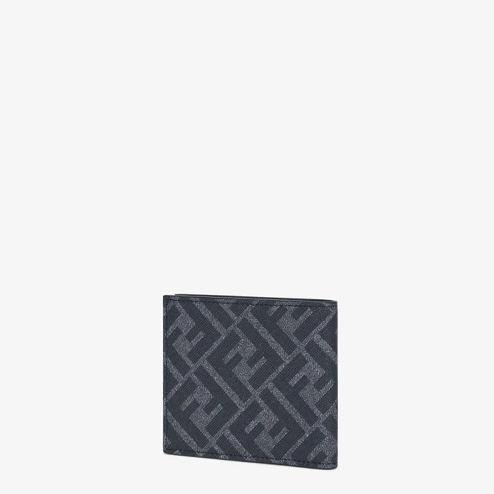 Fendi Wallets Fendi Diagonal Wallet Blue FF Canvas Bifold Wallet 8211 Men