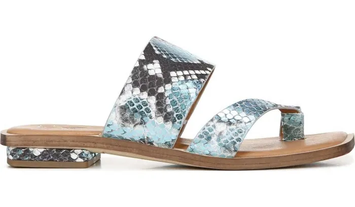 Flat Sandals Women Franco Sarto Sarto Ediana Sandal Teal Snake Print Leather Flat Sandals Women Franco Sarto Sarto Ediana Sandal Teal Snake Print Leather