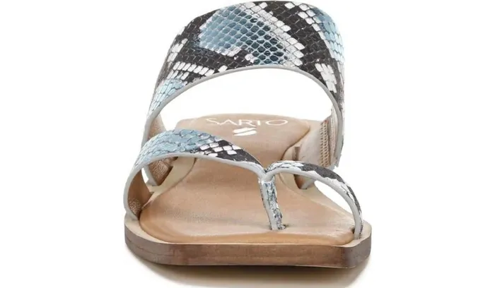 Flat Sandals Women Franco Sarto Sarto Ediana Sandal Teal Snake Print Leather Flat Sandals Women Franco Sarto Sarto Ediana Sandal Teal Snake Print Leather