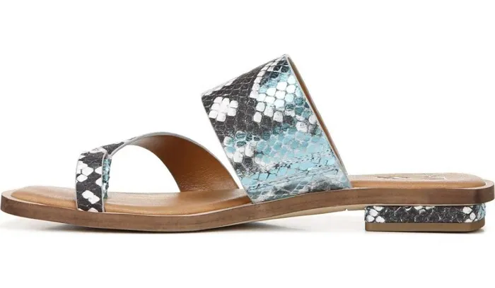 Flat Sandals Women Franco Sarto Sarto Ediana Sandal Teal Snake Print Leather Flat Sandals Women Franco Sarto Sarto Ediana Sandal Teal Snake Print Leather