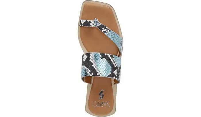 Flat Sandals Women Franco Sarto Sarto Ediana Sandal Teal Snake Print Leather Flat Sandals Women Franco Sarto Sarto Ediana Sandal Teal Snake Print Leather