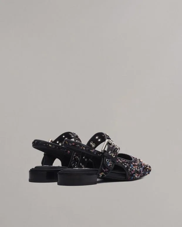 Flats Women Rag and Bone Astra Slingback Flats Black Multi