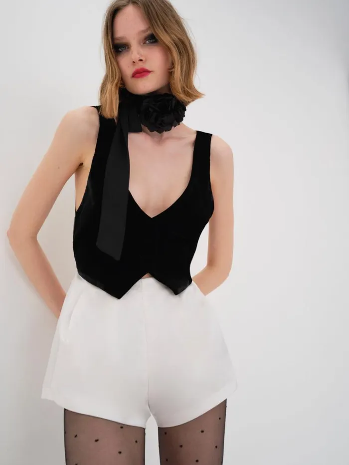 For Love and Lemons Bottoms Drew Romper Black 8211 Women