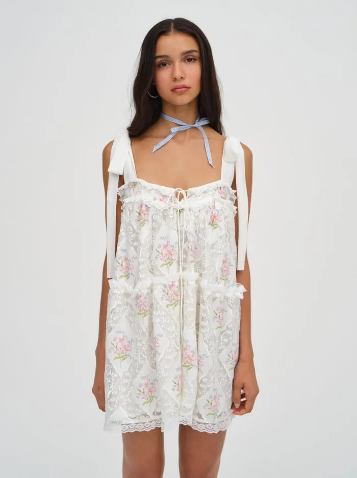 For Love and Lemons Dresses Dakota Mini Dress White 8211 Women
