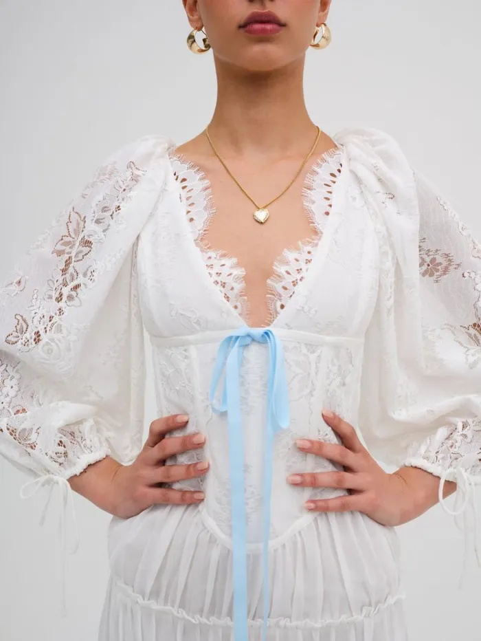For Love and Lemons Dresses Ellis Mini Dress White 8211 Women