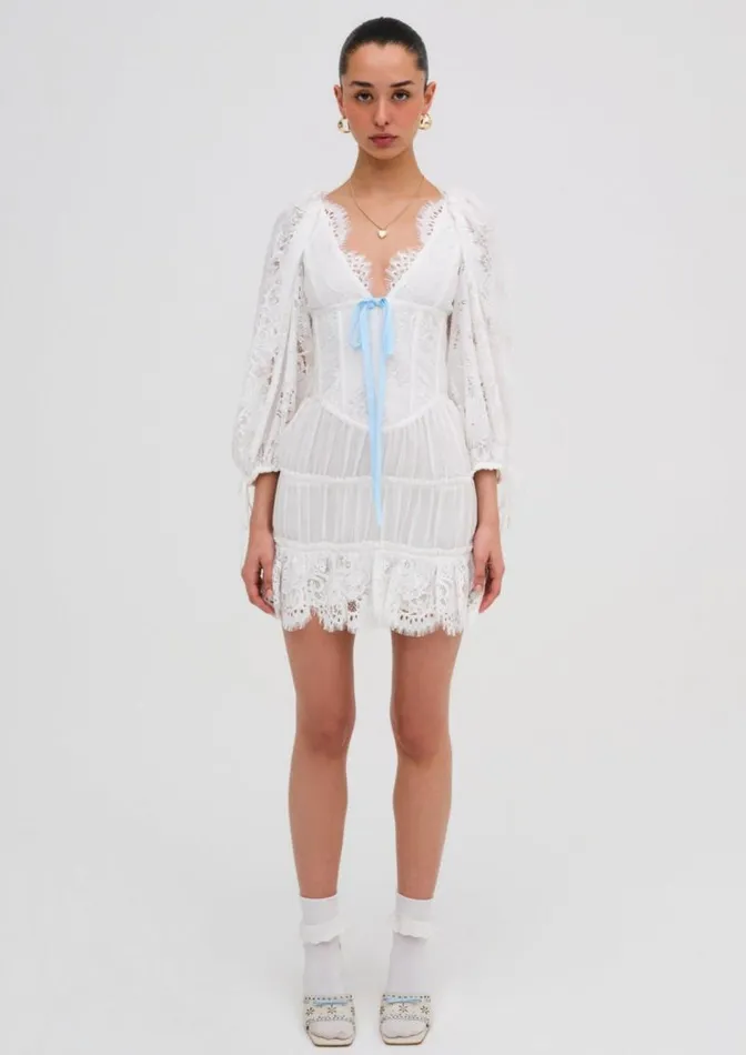 For Love and Lemons Dresses Ellis Mini Dress White 8211 Women