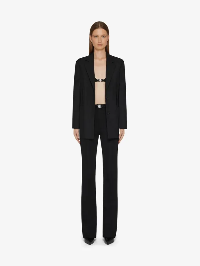 Givenchy 4G Belted Pants In Punto Milano Black Women Pants and Shorts