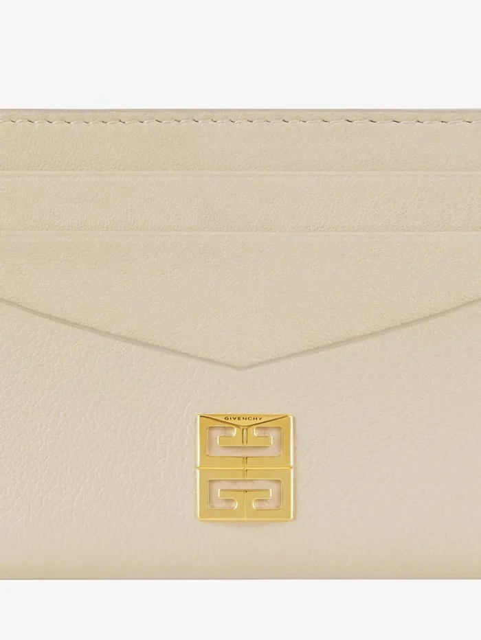 Givenchy 4G Card Holder In Grained Leather Natural Beige Women Wallets and Card Holders Givenchy 4G Card Holder In Grained Leather Natural Beige Women Wallets and Card Holders