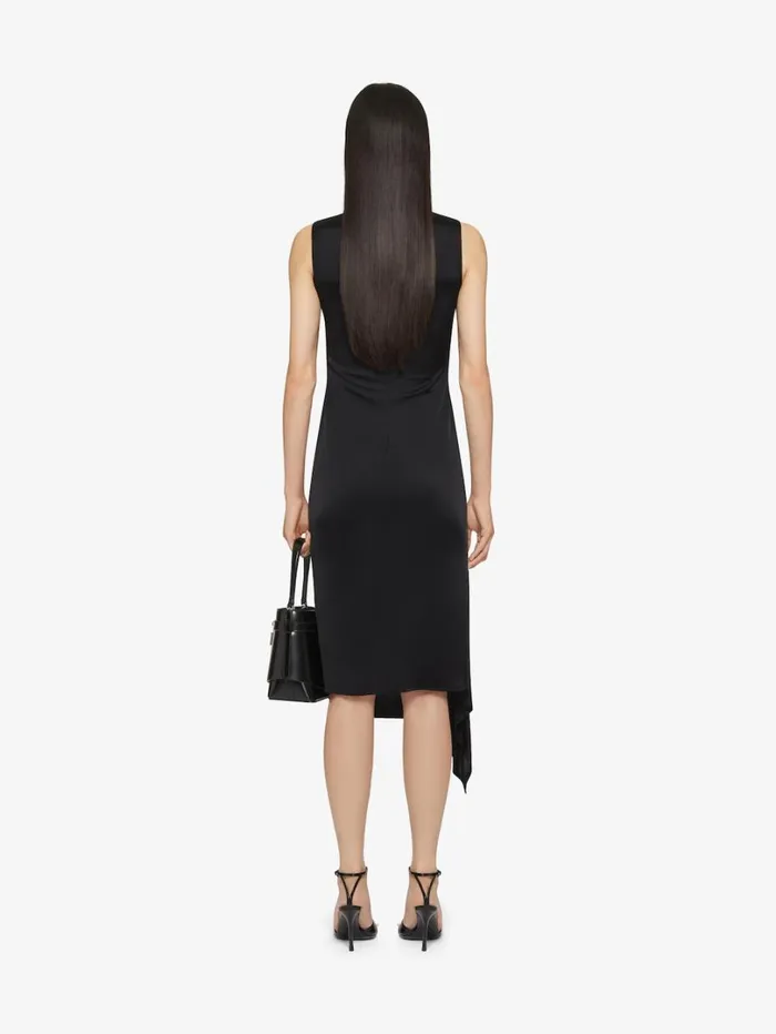 Givenchy Asymmetrical Draped Dress In Jersey Black Women Dresses