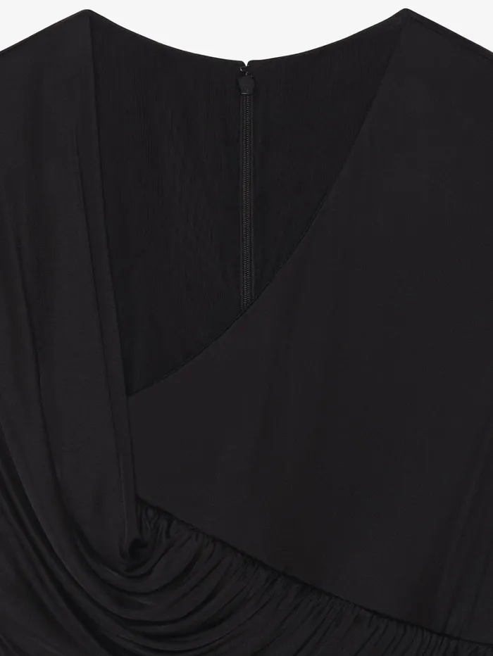 Givenchy Asymmetrical Draped Dress In Jersey Black Women Dresses