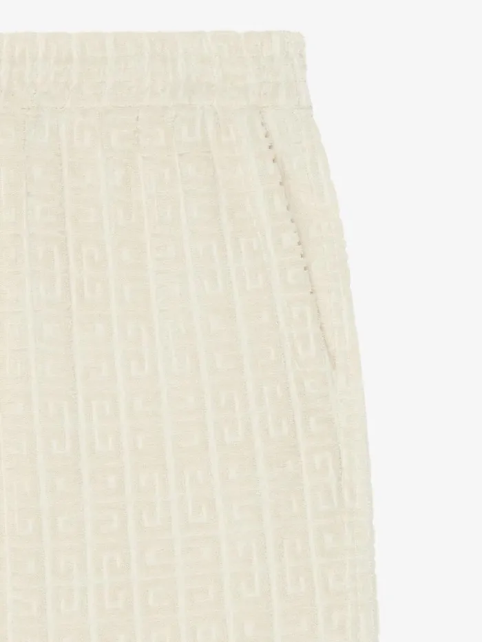 Givenchy Bermuda Shorts In 4G Cotton Towelling Ivory Men Pants and Shorts