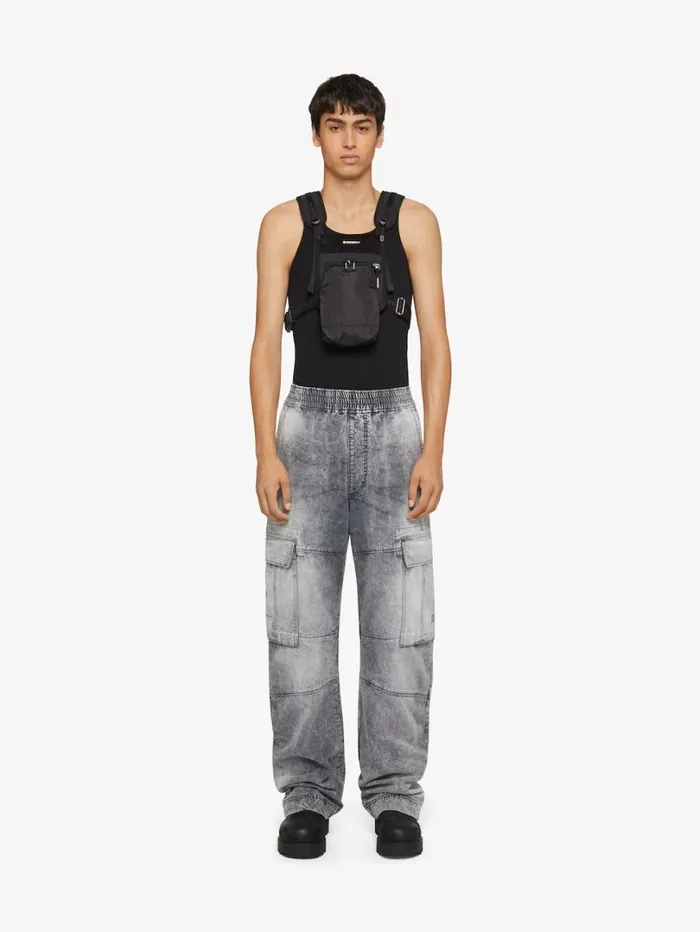 Givenchy Cargo Pants In Denim Greywhite Men Pants and Shorts
