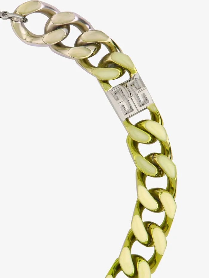 Givenchy Chain Necklace In Enamel And Macrame Lime Men Jewelry Givenchy Chain Necklace In Enamel And Macrame Lime Men Jewelry