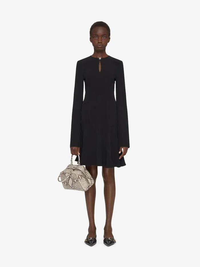Givenchy Dress In Crepe And Satin With 4G Liquid Detail Black Women Dresses