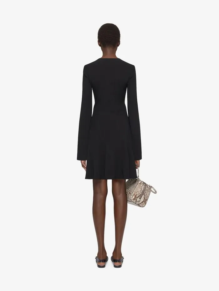 Givenchy Dress In Crepe And Satin With 4G Liquid Detail Black Women Dresses