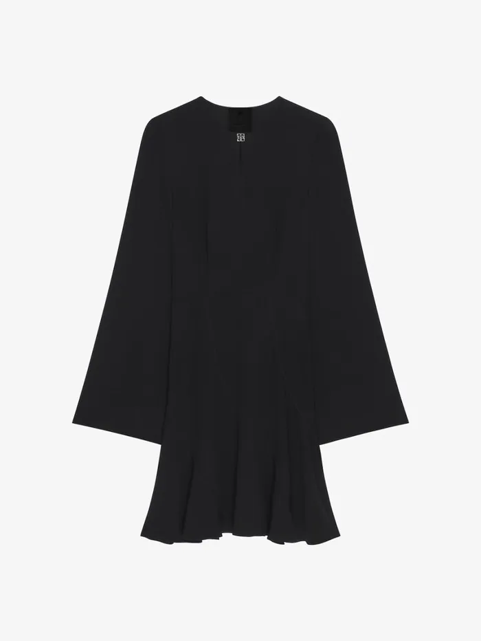 Givenchy Dress In Crepe And Satin With 4G Liquid Detail Black Women Dresses