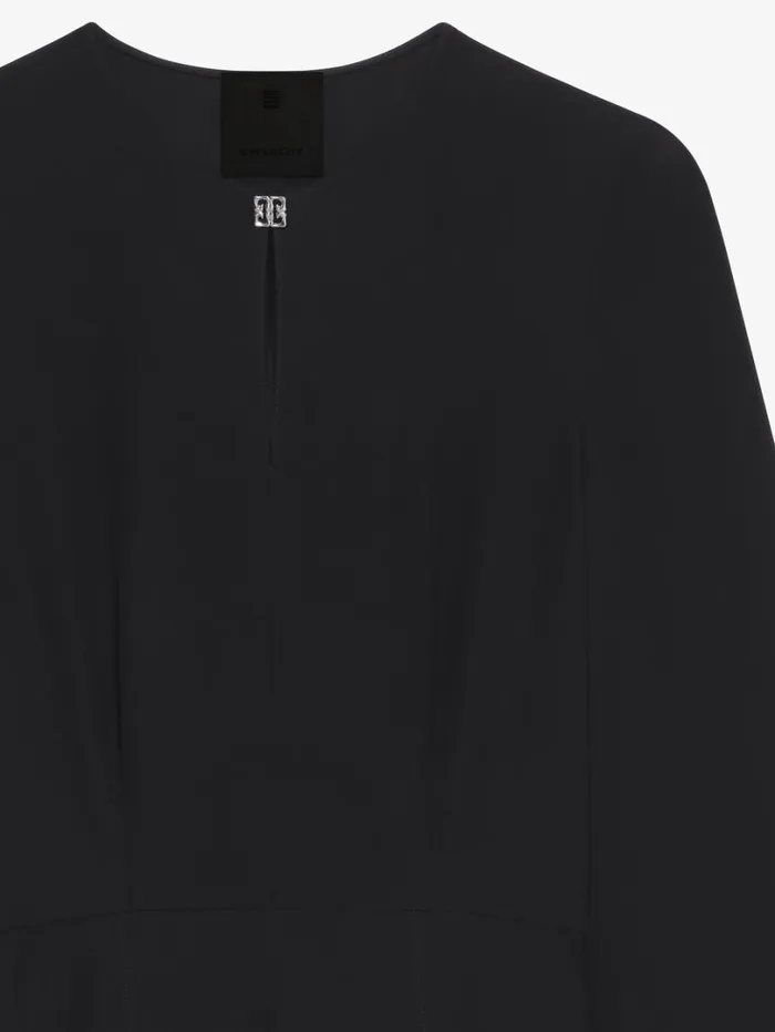 Givenchy Dress In Crepe And Satin With 4G Liquid Detail Black Women Dresses