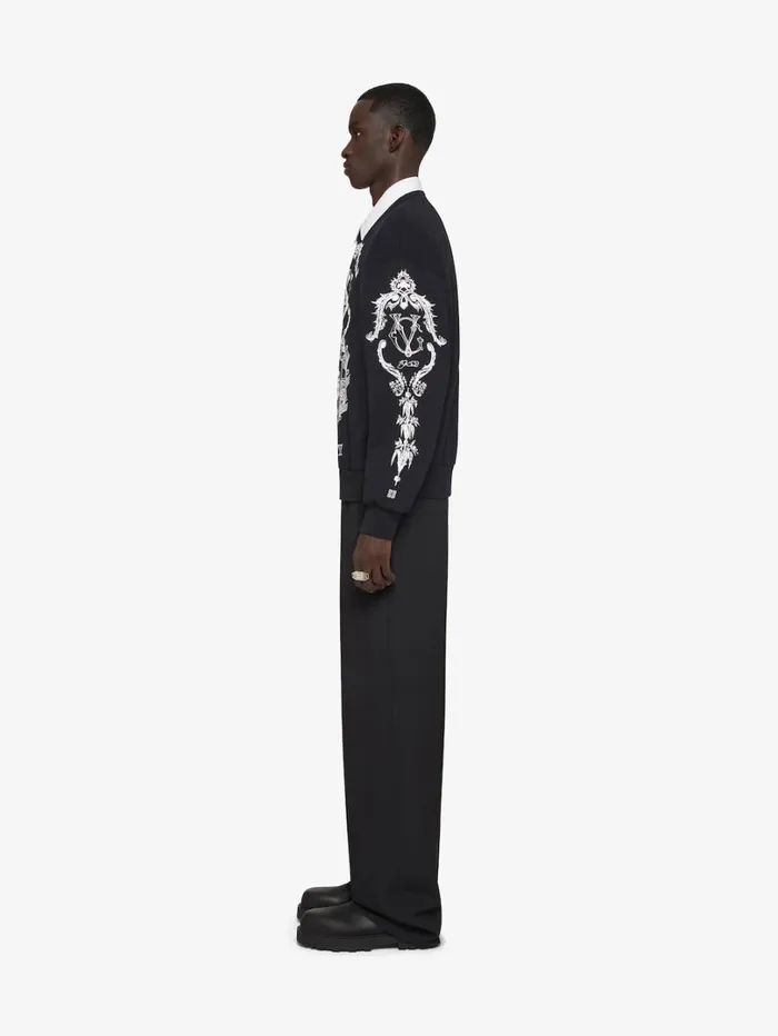 Givenchy GIVENCHY Crest Boxy Fit Sweatshirt In Fleece Black Men Sweatshirts and Hoodies