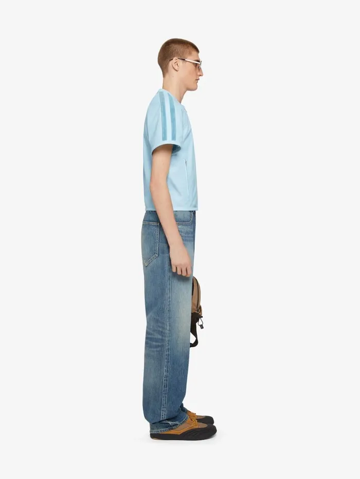 Givenchy Jacket In Perforated Leather Sky Blue Men Outerwear and Blousons