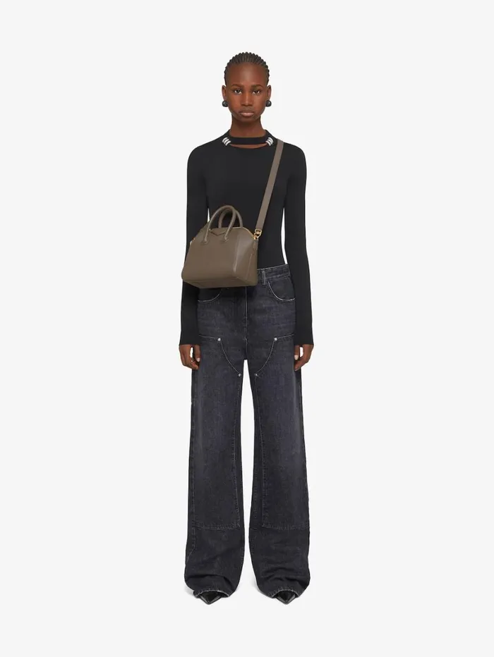 Givenchy Mini Antigona Bag In Grained Leather Taupe Women Crossbody Bags Givenchy Mini Antigona Bag In Grained Leather Taupe Women Crossbody Bags