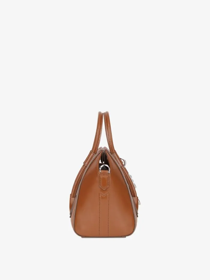 Givenchy Mini Antigona Lock Bag In Box Leather Chestnut Women Crossbody Bags Givenchy Mini Antigona Lock Bag In Box Leather Chestnut Women Crossbody Bags