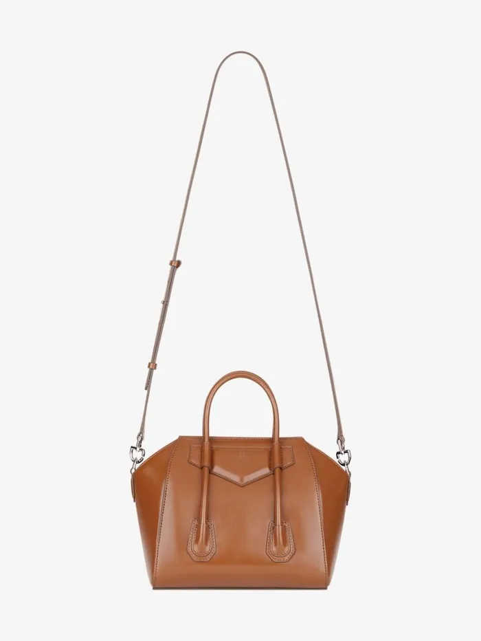 Givenchy Mini Antigona Lock Bag In Box Leather Chestnut Women Crossbody Bags Givenchy Mini Antigona Lock Bag In Box Leather Chestnut Women Crossbody Bags