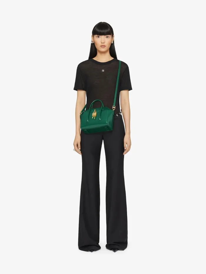 Givenchy Mini Antigona Lock Bag In Box Leather Emerald Green Women Crossbody Bags Givenchy Mini Antigona Lock Bag In Box Leather Emerald Green Women Crossbody Bags