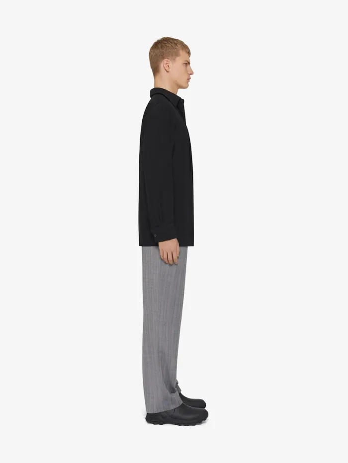 Givenchy Shirt In Silk With Plastron Black Men Shirts