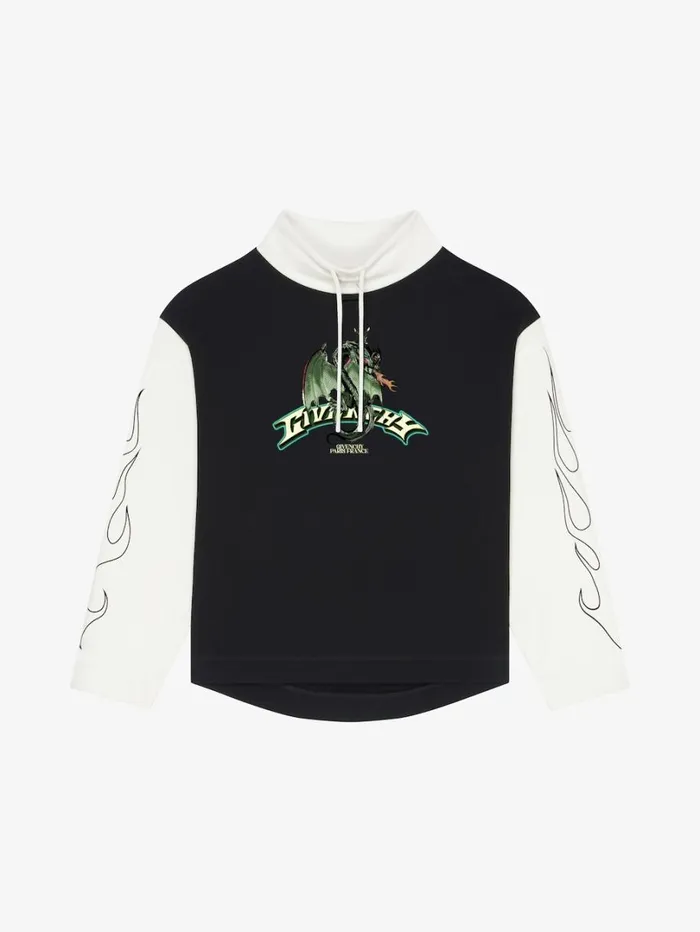 Givenchy Sweatshirt In Fleece With GIVENCHY Dragon Print Blackwhite Men Sweatshirts and Hoodies Givenchy Sweatshirt In Fleece With GIVENCHY Dragon Print Blackwhite Men Sweatshirts and Hoodies
