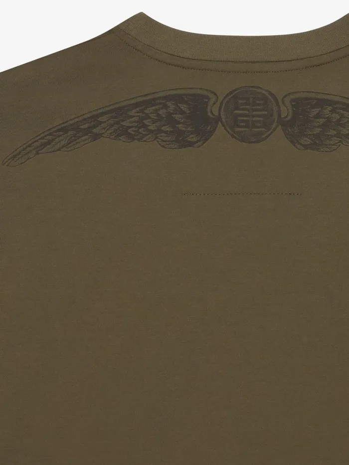 Givenchy Tshirt In Cotton GIVENCHY Wings Khaki Men TShirts