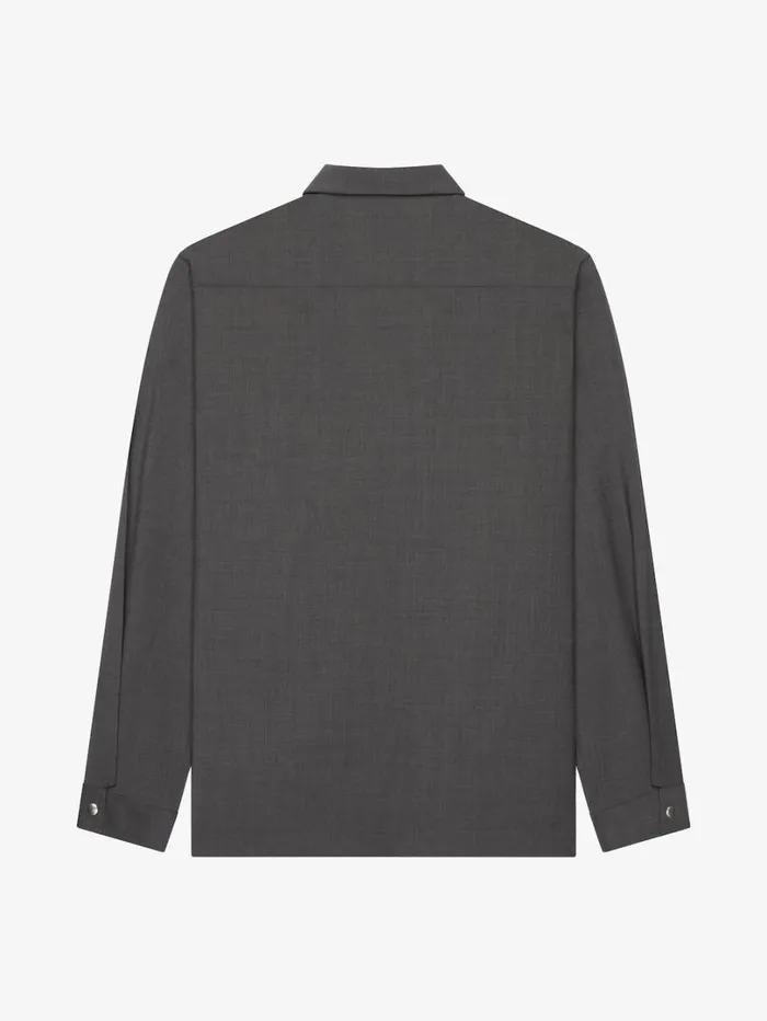 Givenchy Zipped Shirt In Wool Black Men Shirts Givenchy Zipped Shirt In Wool Black Men Shirts