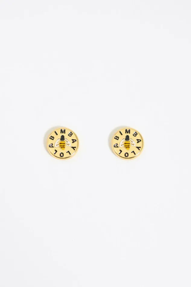 Golden Bee Logo Earrings Yellow Women Bimba Y Lola Jewelry