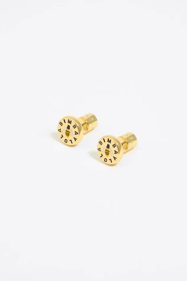 Golden Bee Logo Earrings Yellow Women Bimba Y Lola Jewelry