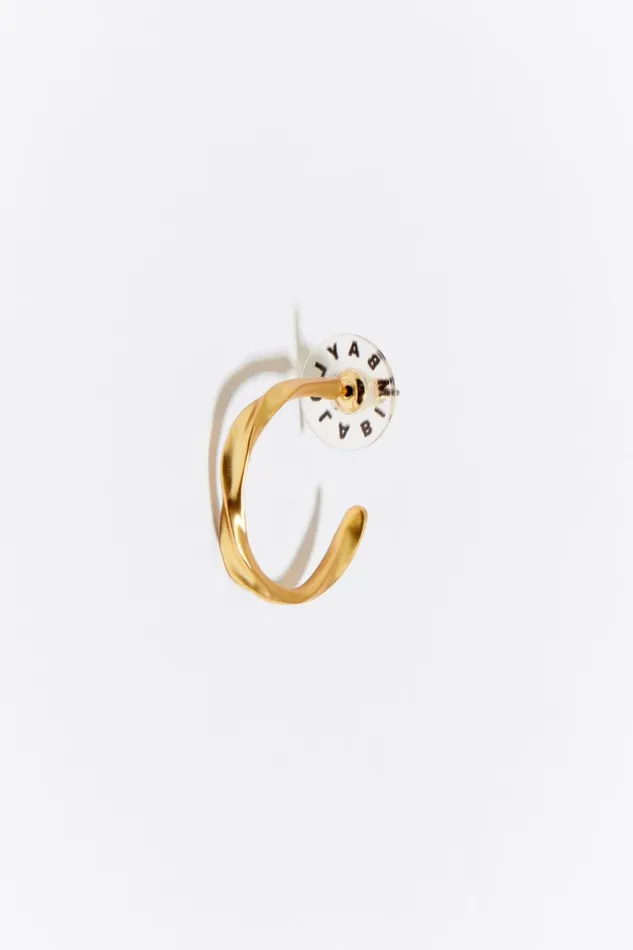 Golden Irregular Hoop Earrings Gold Women Bimba Y Lola Jewelry Golden Irregular Hoop Earrings Gold Women Bimba Y Lola Jewelry