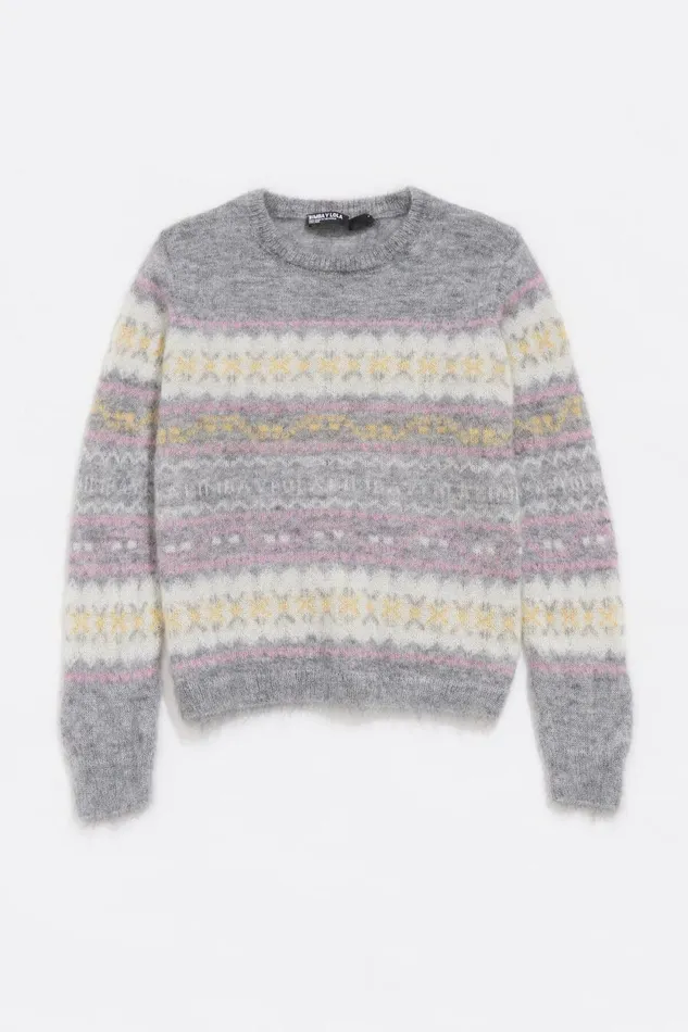 Gray Mohair Sweater Light Grey Women Bimba Y Lola Knitwear