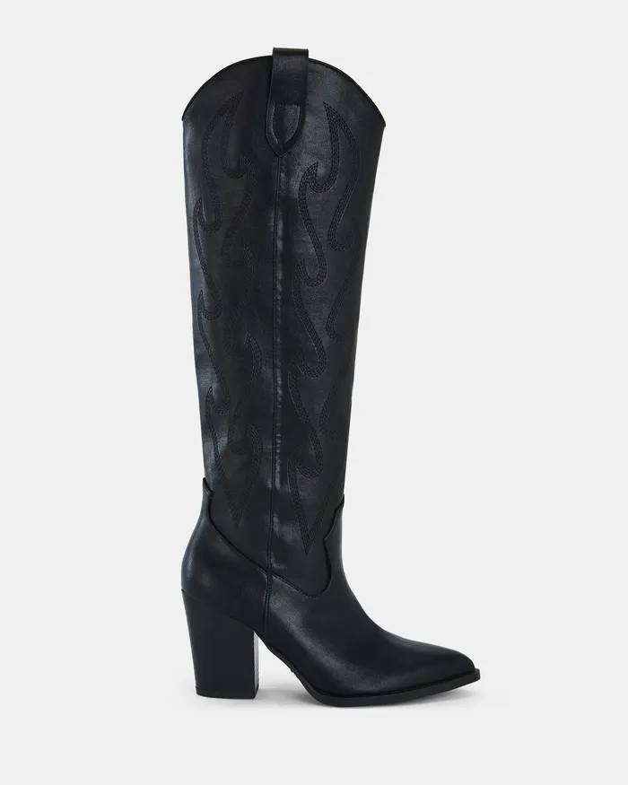 HEROES BLACK Long Boots Cowboy Boots NOVO Shoes Women