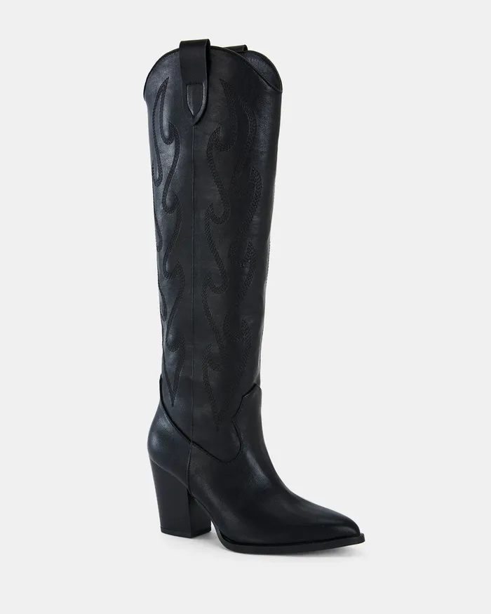 HEROES BLACK Long Boots Cowboy Boots NOVO Shoes Women