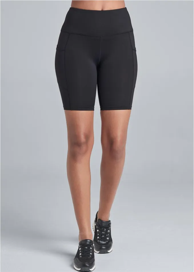 HighRise Pocket Bike Shorts Black Women VENUS Shorts