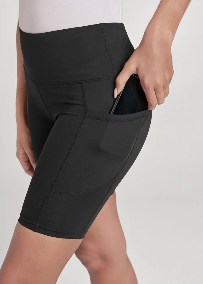 HighRise Pocket Bike Shorts Black Women VENUS Shorts